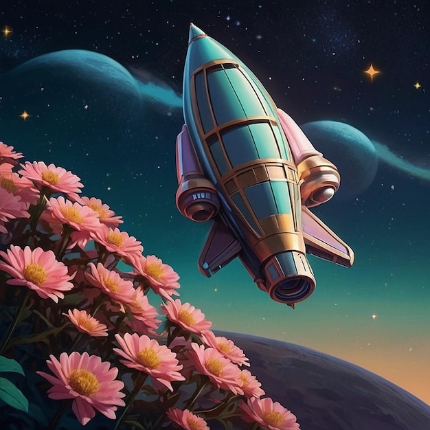 Default_Draw_a_retrostyle_cartoon_of_a_floralpowered_spaceship_4jpg