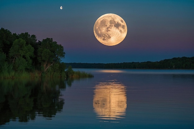 Default Full moon over a lake