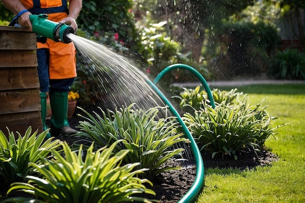 Default Garden hose spraying water