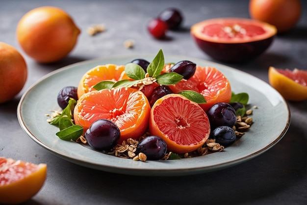 Default Grapefruit and plum salad