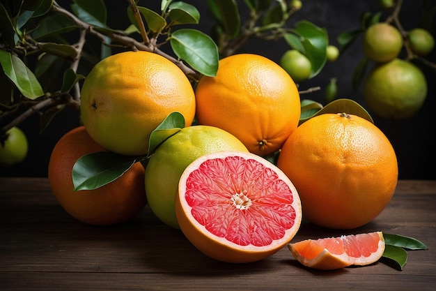 Default Grapefruit tree with ripe fruits