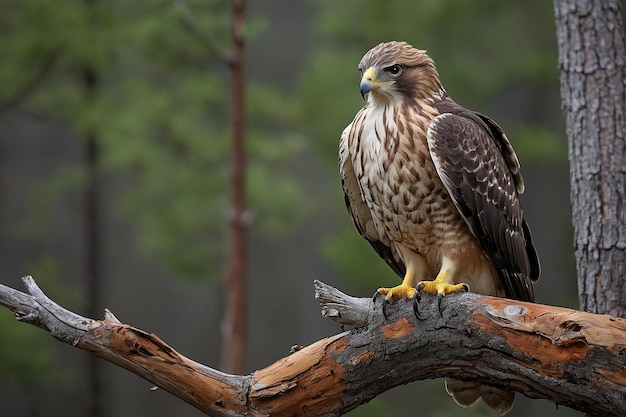 Photo default hawk on a dead tree