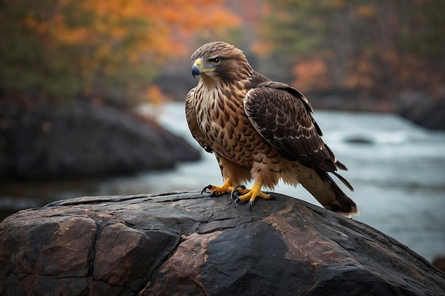 Photo default hawk on a rock