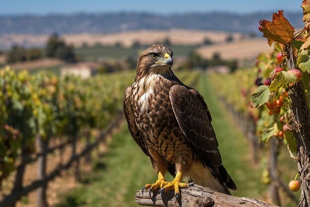 Photo default hawk in a vineyard