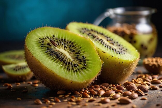 Default Kiwi slices with flax seeds