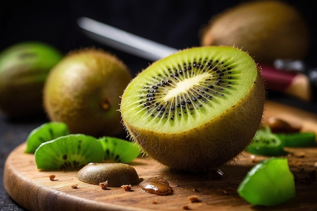 Default Kiwi with a cutting knife