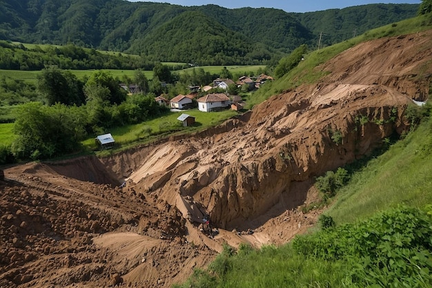 Default Landslide in a village