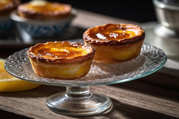 Default Pastel de nata served with a small glass of liqueur