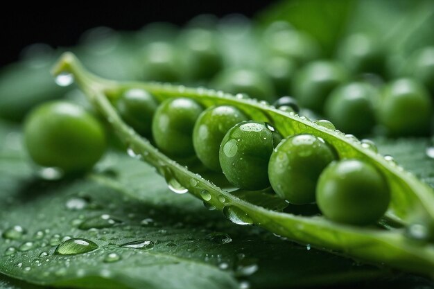 Photo default pea pod with water droplets