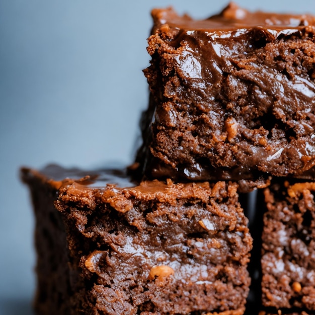 Photo default pieces of fresh brownie on a white background deliciou