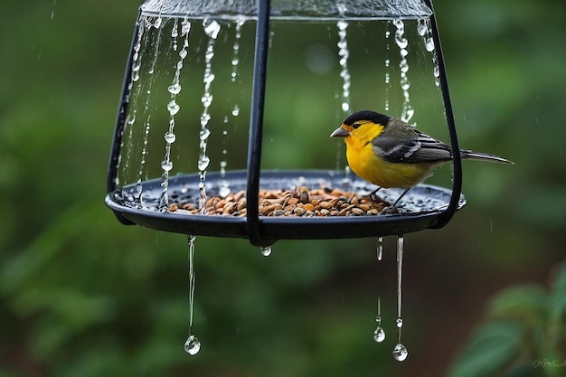 Default Rain on a bird feeder