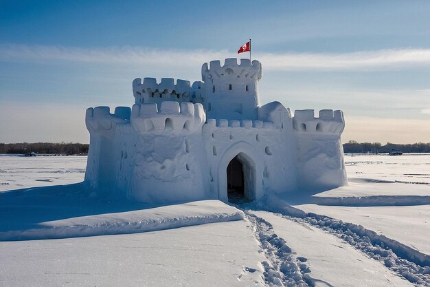 Photo default snowcovered snow snow fort building