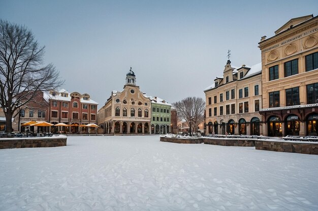 Default Snowcovered town square