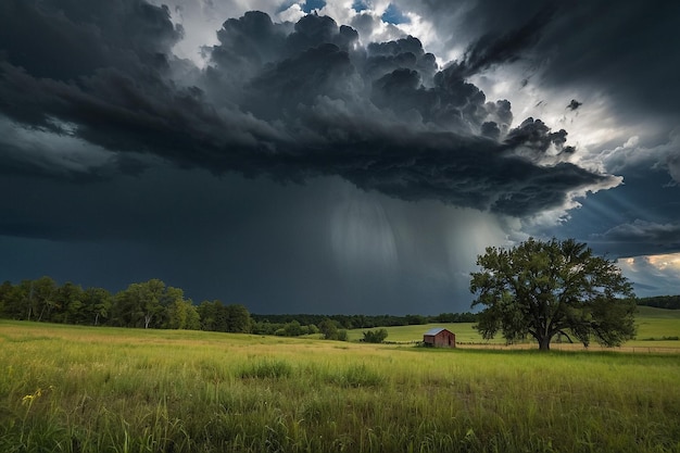 Default Storm clouds over a pasture