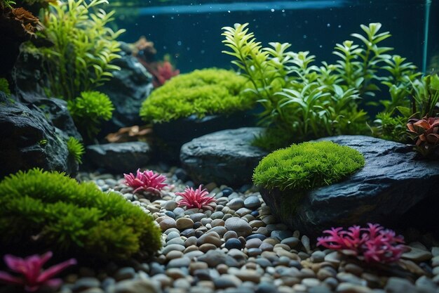 Default Tranquil aquascape with bubbling air stones