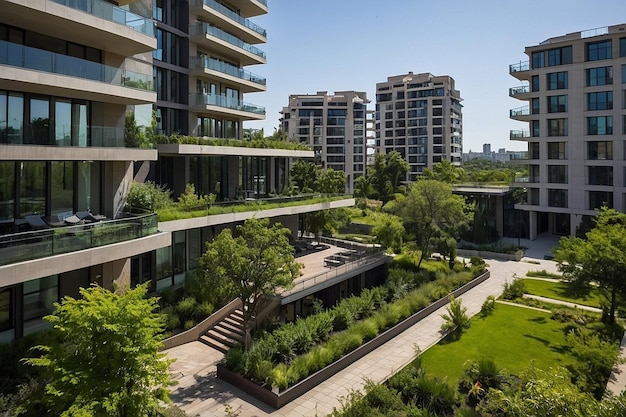 Default Urban area with scenic green spaces and architecture