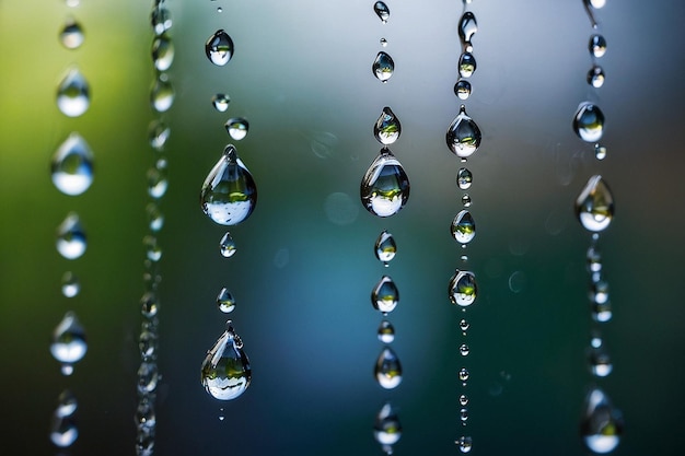 Default Water droplets on glass with blurred background