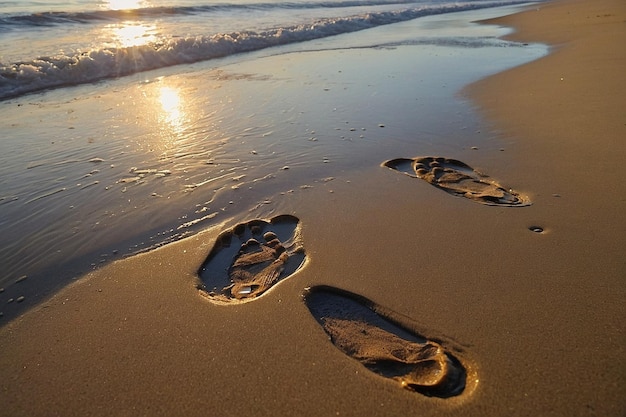 Default Wet footprints on the sand