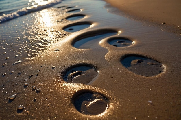 Default Wet footprints on the sand