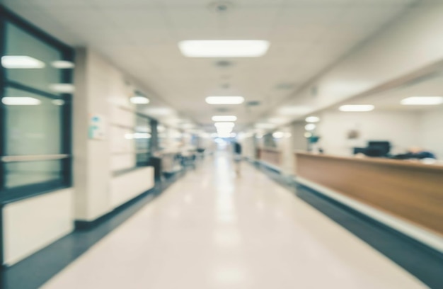 Defocus blur image of corridor in hospital or clinic