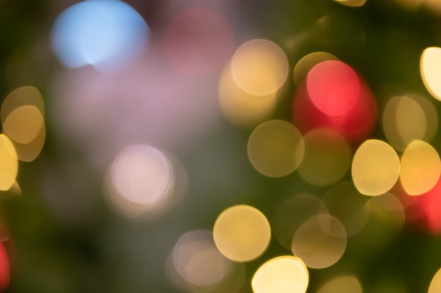 Defocused abstract colorful christmas light background.