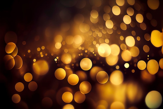 Defocused Background with golden bokeh lights