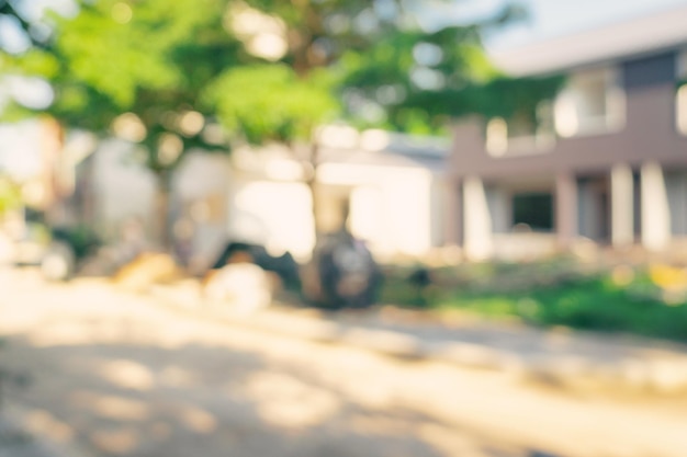 Photo defocused or blur with bokeh background of garden trees in sunny day