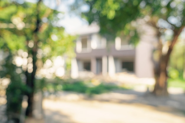 Photo defocused or blur with bokeh background of garden trees in sunny day