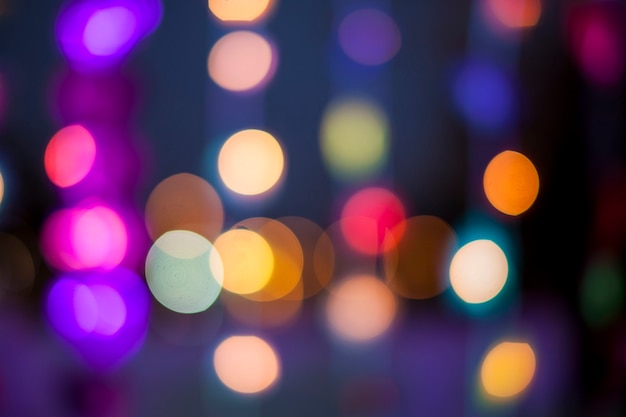 Defocused bokeh colorful lights.