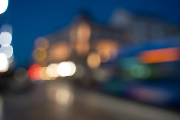 Defocused downtown lights background  graphic elements