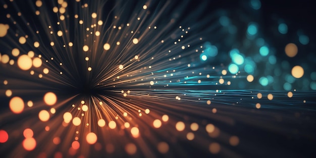 Defocused image of fiber optics lights background