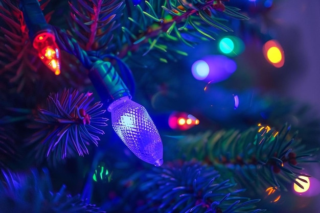 Defocused image of illuminated christmas lights