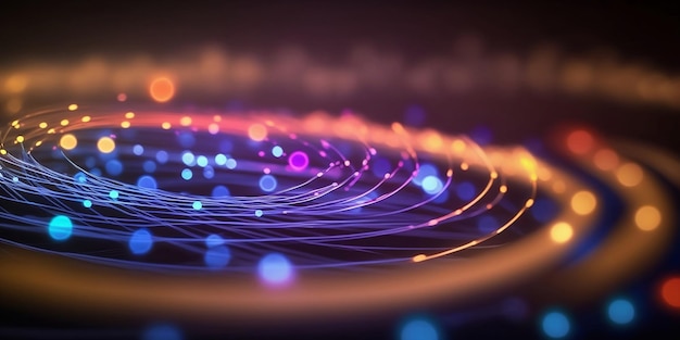 Defocused image of purple and orange fiber optic background