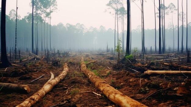 Deforestation concept tree conservation problem Fires in nature a sign of global warming