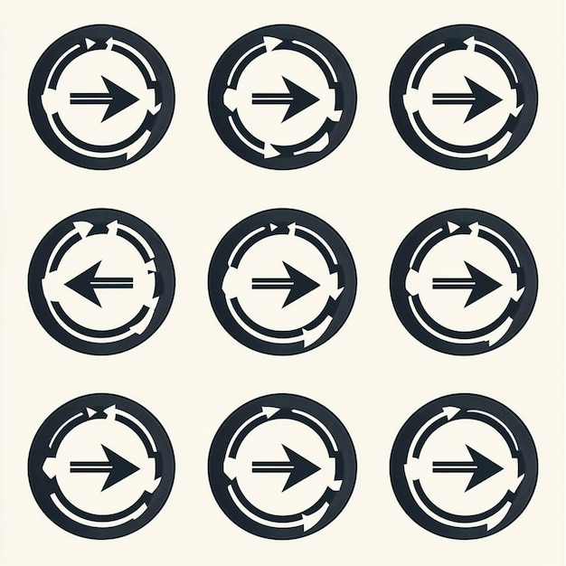 Photo degree vector icon set