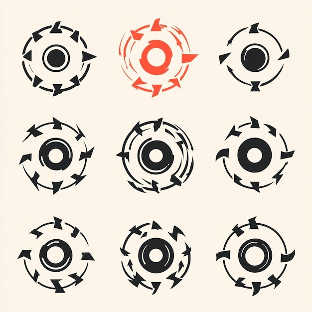 Photo degree vector icon set