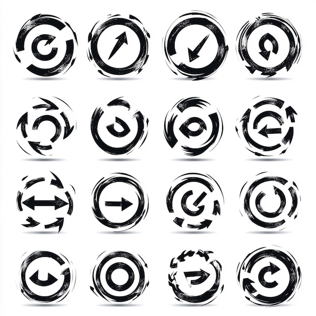 Photo degree vector icon set