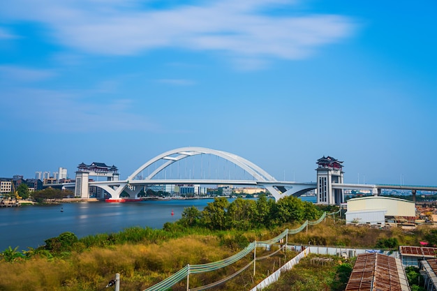 Delay video of Jinxianmen Bridge in Jieyang City Guangdong Province China