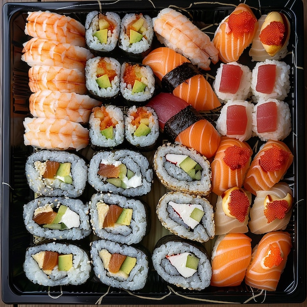 A Delectable Assortment of Fresh Sushi