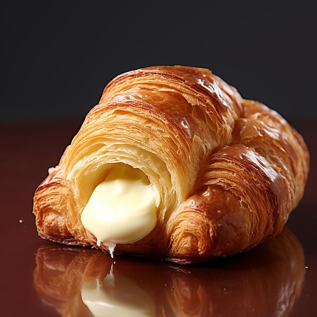 Delectable Butter Croissant with White Chocolate Filling