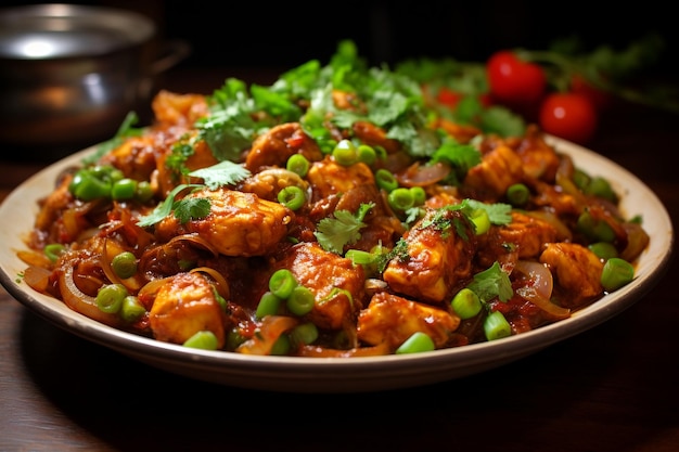 Delectable Chicken Karahi on a Plate AI