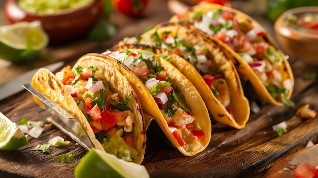 Delectable Chicken Tacos with Fresh Vegetables and Herbs