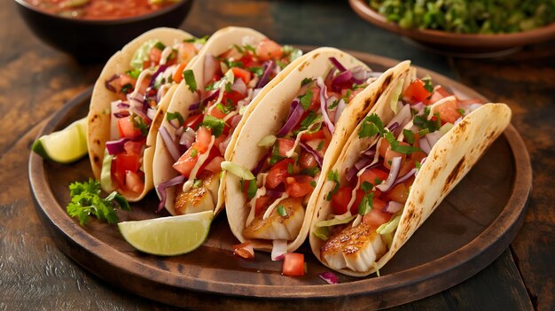 Delectable Chicken Tacos with Fresh Vegetables and Herbs