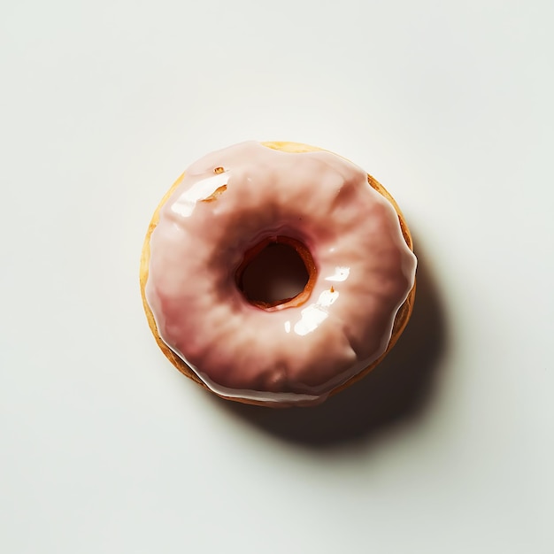 A Delectable Glazed Donut Perfectly Isolated on White