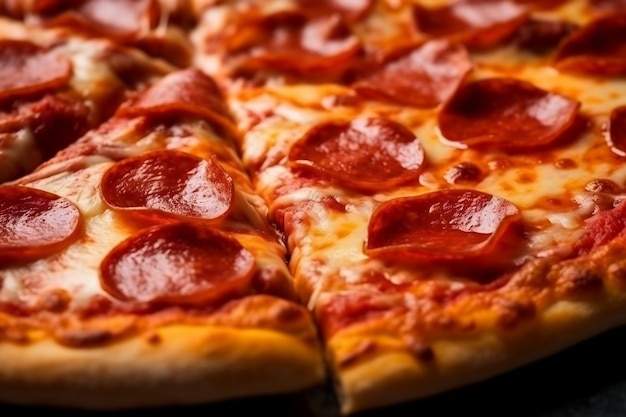 Delectable Pepperoni Pizza Background Freshly Baked Generative AI