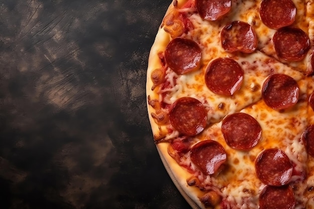 Delectable Pepperoni Pizza Background Freshly Baked Generative AI