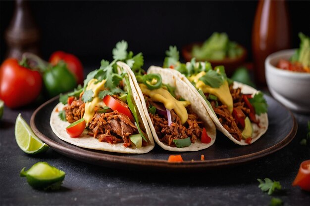 Delectable savory tacos with flavorful vegetables