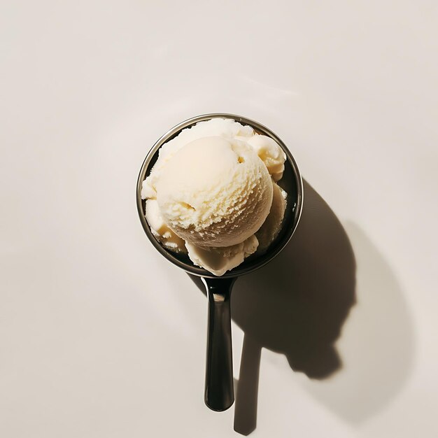 Photo a delectable scoop of coconut sorbet on a pristine white background