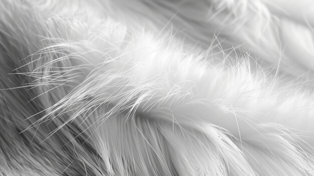 The delicate almost velvety feel of fur captured in extreme closeup black and white art