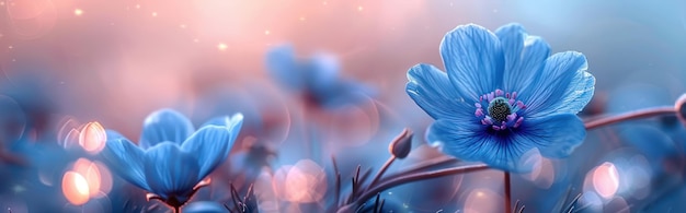 Delicate Blue Flowers in a Dreamy Setting